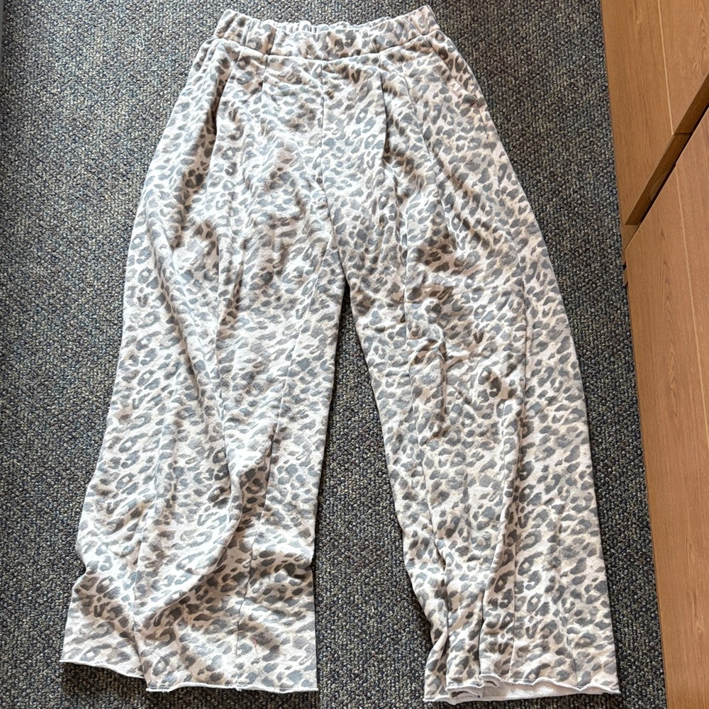 Aerie Leopard Print Wide-Leg sweats